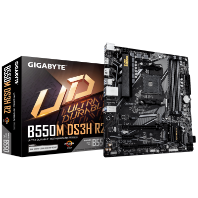 Материнская плата GIGABYTE B550M DS3H R2, AM4, 4xDDR4, PCIe4.0, DP+HDMI, 2xM.2, GLAN, mATX Материнская плата GIGABYTE B550M DS3H R2, AM4, 4xDDR4, PCIe4.0, DP+HDMI, 2xM.2, GLAN, mATX