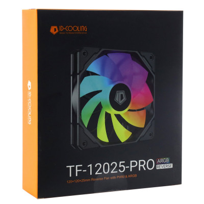 Кулер для корпуса ID-Cooling TF-12025-PRO ARGB REVERSE, 12cm, 500-1800rpm, 82.5CFM, 4+3pin