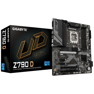 Материнская плата GIGABYTE Z790 D, LGA1700, Z790, PCIe16x 5.0, HDMI+DP, 3xM.2, 4xDDR5, ATX