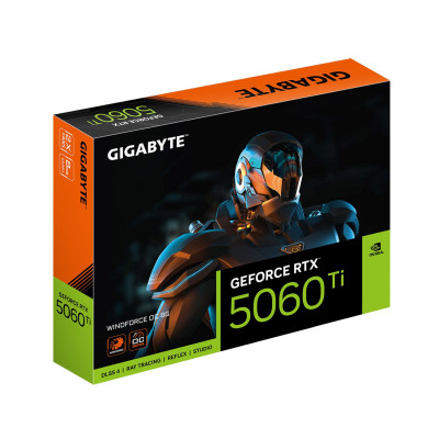 Видеокарта GIGABYTE GeForce RTX™ 5060 Ti WINDFORCE OC 8G, 8Gb/128bit GDDR7, 1хHDMI+3xDP 2.1, PCIe5.0