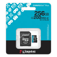 Карта памяти MicroSD, Kingston Canvas Go! Plus Gen4, 256GB, SDCG4/256GB, Class 10, UHS-I, R200/W160