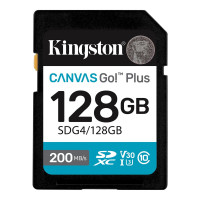 Карта памяти SD, Kingston Canvas Go! Plus, 128GB, SDG4/128GB, Class 10, UHS-I, R200/W160 Карта памяти SD, Kingston Canvas Go! Plus, 128GB, SDG4/128GB, Class 10, UHS-I, R200/W160