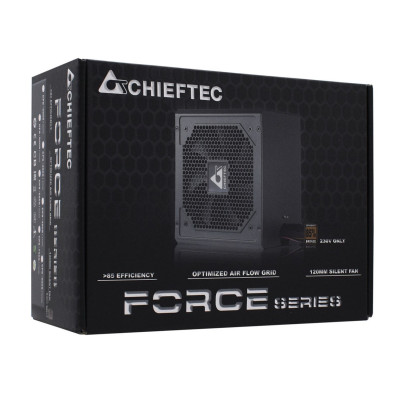 Блок питания ATX Chieftec FORCE CPS-550S, 550W, Active PFC (0,9), FAN120mm, ATX2.3