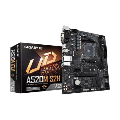 Материнская плата GIGABYTE A520M S2H, AM4, 2xDDR4, PCIe3.0, VGA+DVI+HDMI, 4xSATA, M.2, GLAN, mATX Материнская плата GIGABYTE A520M S2H, AM4, 2xDDR4, PCIe3.0, VGA+DVI+HDMI, 4xSATA, M.2, GLAN, mATX