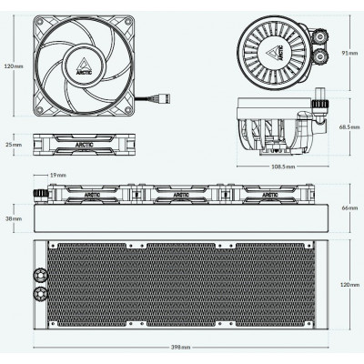 Водяное охлаждение ARCTIC Liquid Freezer III Pro 360 (Black), ACFRE00180A, S1851/1700/AMD4/5