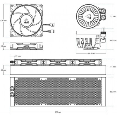 Водяное охлаждение ARCTIC Liquid Freezer III Pro 360 A-RGB(Black), ACFRE00184A, S1851/1700/AMD4/5