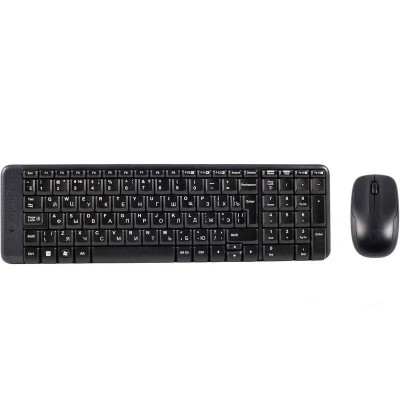 Клавиатура+мышь Logitech MK220 Wireless, 105 keys, EN/RU, 2xAAA, 1000DPI, 2xAA, 2.4 GHz USB, Черный