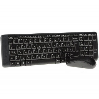 Клавиатура+мышь Logitech MK220 Wireless, 105 keys, EN/RU, 2xAAA, 1000DPI, 2xAA, 2.4 GHz USB, Черный