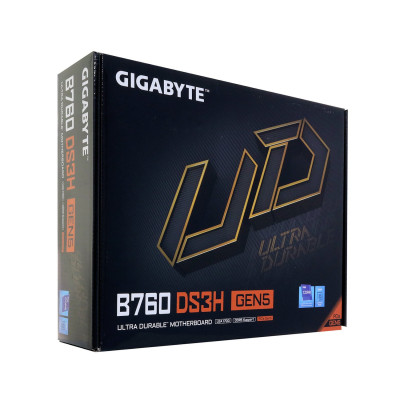 Материнская плата GIGABYTE B760 DS3H GEN5, LGA1700, B760, 4xDDR5, PCIe5.0, HDMI+DP, 2xM.2, ATX