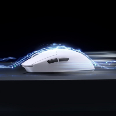 Мышь MCHOSE A7 Pro, White, PAW3395-26Kdpi, 500mAh, 2.4/BT/USB, 59g