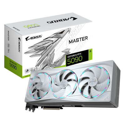 Видеокарта GIGABYTE AORUS GeForce RTX 5090 MASTER ICE 32GD, 32GB/512b, 1хHDMI+3xDP, PCIe5.0
