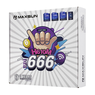 Материнская плата MaxSun MS-H610M 666 WIFI6 D5, LGA1700, 2xDDR5, PCIe4.0, HDMI+VGA, M.2, mATX