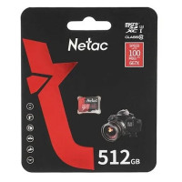 Карта памяти MicroSD, Netac P500 Extreme Pro 512GB 100MB/s Class 10, V30/A1/U3, retail pack