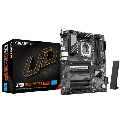 Материнская плата GIGABYTE B760 DS3H WF6E GEN5, LGA1700, B760, 4xDDR5, PCIe5.0, HDMI+DP, 2xM.2, ATX Материнская плата GIGABYTE B760 DS3H WF6E GEN5, LGA1700, B760, 4xDDR5, PCIe5.0, HDMI+DP, 2xM.2, ATX