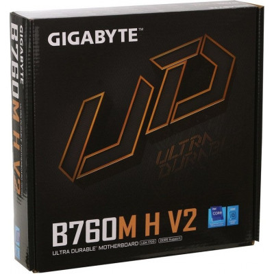 Материнская плата GIGABYTE B760M H V2, LGA1700, B760, HDMI+DP, 2xDDR5, M.2, 4xSATA, MATX
