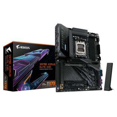 Материнская плата GIGABYTE X870E AORUS ELITE X, AM5, X870, 4xDDR5, 2xHDMI+2xUSB4,, 4xM.2, WiFi 7,ATX Материнская плата GIGABYTE X870E AORUS ELITE X, AM5, X870, 4xDDR5, 2xHDMI+2xUSB4,, 4xM.2, WiFi 7,ATX