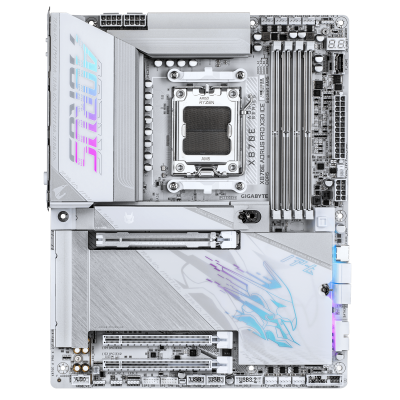 Материнская плата GIGABYTE X870E AORUS PRO X ICE, AM5 X870E, 4xDDR5, PCIe5.0, HDMI+2xUSB4, 4xM.2