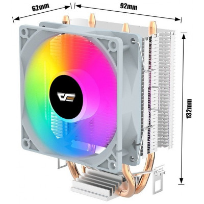 Кулер для процессора DarkFlash ICE200 Pro, 105W, RGB, LGA 115x//775/1700, AM5/AM4, 1800RPM, Fan 90cm