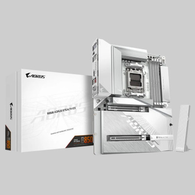 Материнская плата GIGABYTE B850 A STEALTH ICE, AM5, B850, 4XDDR5, HDMI+USB4, 4xM.2, WiFi7, BT, ATX Материнская плата GIGABYTE B850 A STEALTH ICE, AM5, B850, 4XDDR5, HDMI+USB4, 4xM.2, WiFi7, BT, ATX