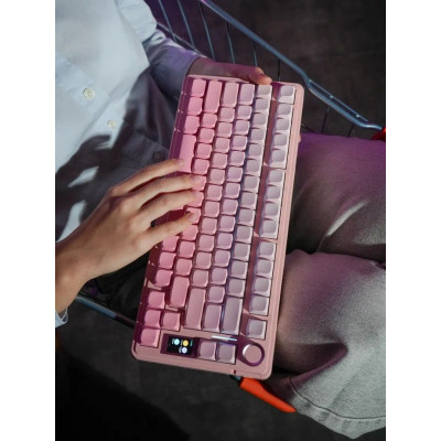 Клавиатура AULA S75 Pro Pink, mechanical, Gray wood switch, EN, 2.4/BT/USB-C