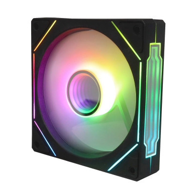 Кулер для корпуса ONVYX OFA12Ki, Black,120x120x25mm, Reverse Blade, RGB, 600-1200RPM, 3pin+4pin