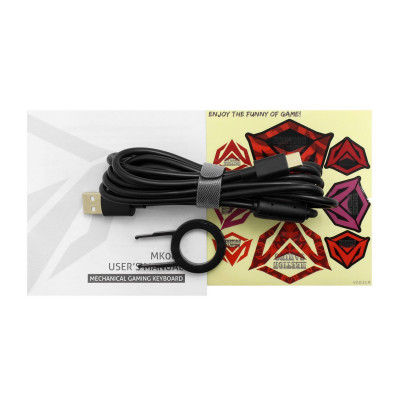 Клавиатура Meetion MK005 Black, Mechanical, Blue switch, 61 keys EN/RU/KZ, Cable USB-C