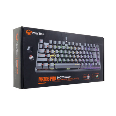 Клавиатура Meetion MK006 Pro Black, Mechanical, Red switch, 81 keys EN/RU/KZ, Cable USB-C Клавиатура Meetion MK006 Pro Black, Mechanical, Red switch, 81 keys EN/RU/KZ, Cable USB-C
