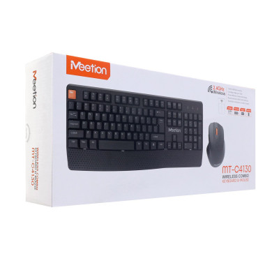 Клавиатура+мышь Meetion C4130 Black, Wireless, Membrane, 104 keys EN/RU/KZ, 2xAA, 2.4G
