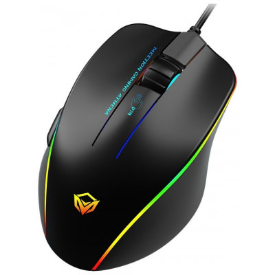 Мышь Meetion GM23_2023 Black, Оптическая, 12800DPI, USB, 6 Button, Проводная