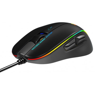 Мышь Meetion GM23_2023 Black, Оптическая, 12800DPI, USB, 6 Button, Проводная