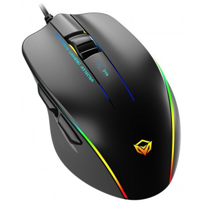 Мышь Meetion GM23_2023 Black, Оптическая, 12800DPI, USB, 6 Button, Проводная