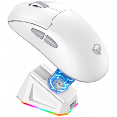Мышь Meetion GW39 White Wireless, Оптическая, PAW3395, 26000DPI, 400mAh, 5 Button, USB, 2.4 GHz/BT Мышь Meetion GW39 White Wireless, Оптическая, PAW3395, 26000DPI, 400mAh, 5 Button, USB, 2.4 GHz/BT
