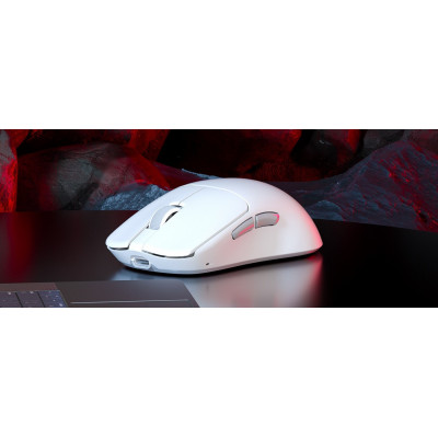 Мышь Meetion GW40 Pro White, Wireless, Оптическая, 7200DPI, 26000fps, 230mAh,6 Button,USB, 2.4GHz/BT