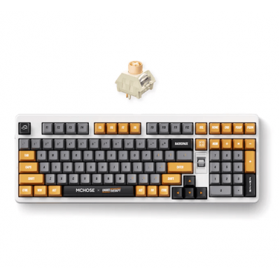 Клавиатура MCHOSE UT98-3, Brown-Grey, Icy Creamsicle Switch, BT5.0/USB-C/2.4GHz, 10000mAh, Клавиатура MCHOSE UT98-3, Brown-Grey, Icy Creamsicle Switch, BT5.0/USB-C/2.4GHz, 10000mAh,