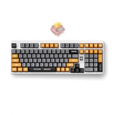 Клавиатура MCHOSE UT98-4, Brown-Grey, Silent Peach V3 Switch, BT5.0/USB-C/2.4GHz, 10000mAh,
