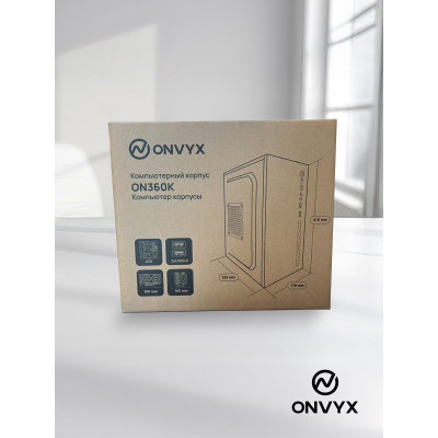 Компьютерный корпус ONVYX ON360K, Без БП, 2xUSB3.0, HD-Audio, ATX, Black