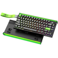 Клавиатура Attack Shark R85 HE Neon Green, 75%, Magnetic Purple Mandrel, EN/RU/KZ, Wired USB-C Клавиатура Attack Shark R85 HE Neon Green, 75%, Magnetic Purple Mandrel, EN/RU/KZ, Wired USB-C