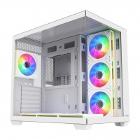 Компьютерный корпус FSP M341-WA, Без БП, 2xUSB3.0/Type-C, 7xARGB 120mm, 2xGlass, White, ATX Компьютерный корпус FSP M341-WA, Без БП, 2xUSB3.0/Type-C, 7xARGB 120mm, 2xGlass, White, ATX