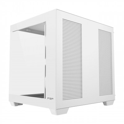 Компьютерный корпус FSP S140-WA, Без БП, 1xUSB3.0/2xUSB2.0, 3xARGB 120mm, Glass, White, mATX(SFF)