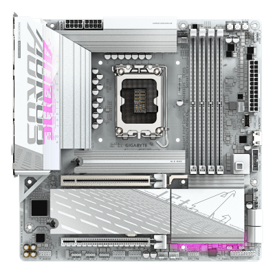 Материнская плата GIGABYTE B860M AORUS ELITE WIFI6E ICE, LGA1851, 4xDDR5, 2xHDMI+DP, 3xM.2, mATX