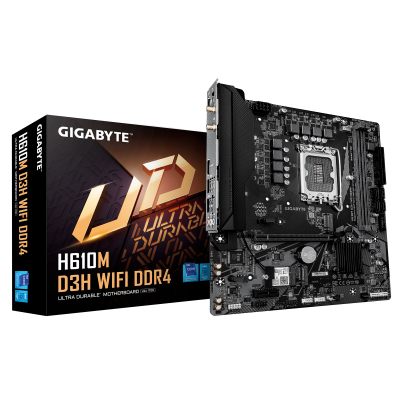 Материнская плата GIGABYTE H610M D3H WIFI DDR4, LGA1700, H610, 2xDDR4, PCIe4.0, 1xHDMI, 2xM.2, mATX