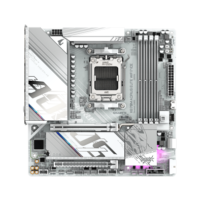 Материнская плата GIGABYTE X870M AORUS ELITE WF7 ICE, AM5, X870, 4xDDR5, 2xHDMI+2xUSB4, 2xM.2, mATX