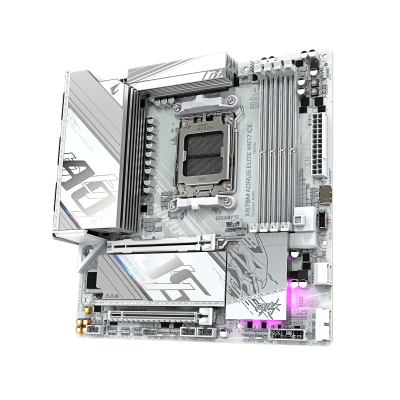 Материнская плата GIGABYTE X870M AORUS ELITE WF7 ICE, AM5, X870, 4xDDR5, 2xHDMI+2xUSB4, 2xM.2, mATX