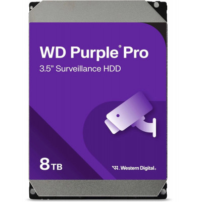 Жесткий диск HDD 8Tb SATA 6Gb/s Western Purple Pro WD8002PURP, 7200rpm, 256Mb
