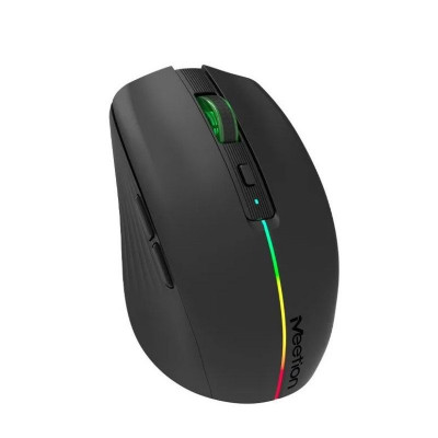 Мышь Meetion BTM002 Black, Wireless, Оптическая, 1600DPI, 5 Button, Аккумуляторная, USB, 2.4 GHz/BT