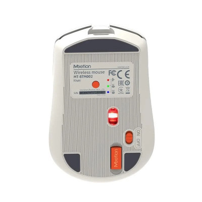 Мышь Meetion BTM002 Khaki, Wireless, Оптическая, 1600DPI, 5 Button, Аккумуляторная, USB, 2.4 GHz/BT