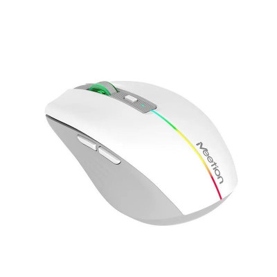 Мышь Meetion BTM002 White, Wireless, Оптическая, 1600DPI, 5 Button, Аккумуляторная, USB-, 2.4 GHz/BT