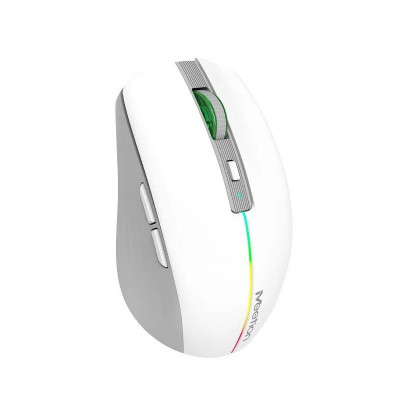 Мышь Meetion BTM002 White, Wireless, Оптическая, 1600DPI, 5 Button, Аккумуляторная, USB-, 2.4 GHz/BT