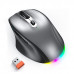 Мышь Meetion BTM007 Gray, Wireless, Оптическая, 2400DPI, 5 Button, 650mAh , USB-C, 2.4 GHz/BT