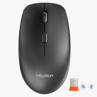 Мышь Meetion BTM100 Black, Wireless, Оптическая, 3200DPI, 4 Button, 1xAA, USB, 2.4 GHz/BT Мышь Meetion BTM100 Black, Wireless, Оптическая, 3200DPI, 4 Button, 1xAA, USB, 2.4 GHz/BT